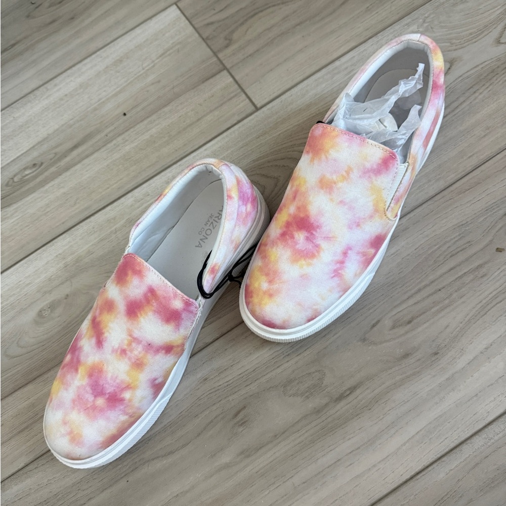 Arizona Jean Company Tie-Dye Slip-On Sneakers - Pink and Orange